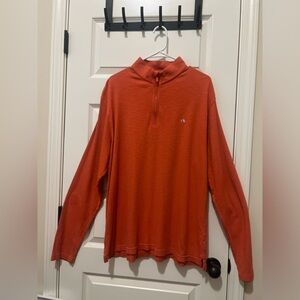 Fish Hippie Orange Zip Up Sweater with Relaxed Fit